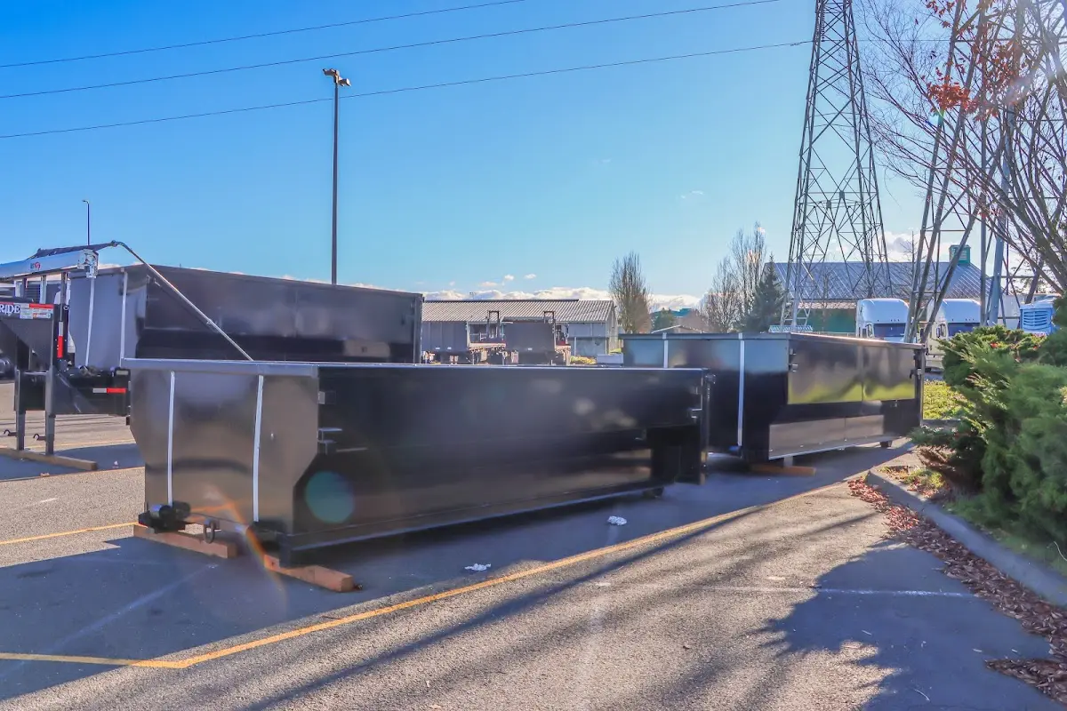 Roll-off dumpster ready for waste disposal at job site for Construction Dumpster Rental in Pike Creek Valley
